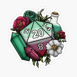 Abrosexual Pride D20 Sticker