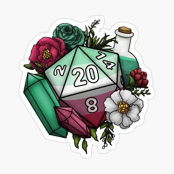 Abrosexual Pride D20 Sticker