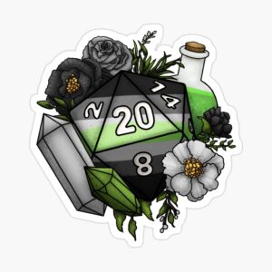 Agender Pride D20 Sticker