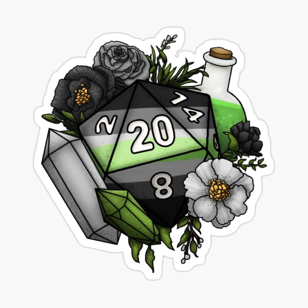 Agender Pride D20 Sticker