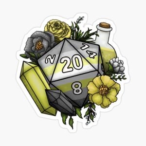 Deminonbinary Pride D20 Sticker