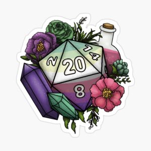 Genderfae Pride D20 Sticker