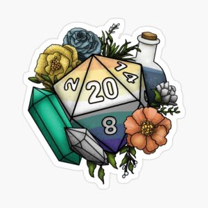Genderfaun Pride D20 Sticker