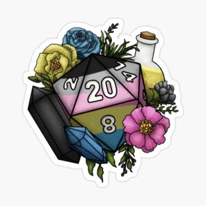 Polygender Pride D20 Sticker