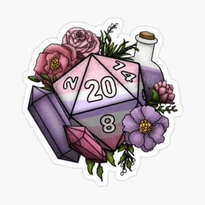 Pomosexual Pride D20 Sticker