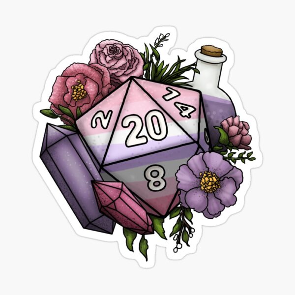 Pomosexual Pride D20 Sticker