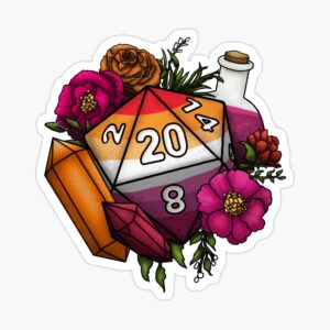 Lesbian Pride D20 Sticker