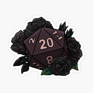 Rose D20 (Black) Sticker