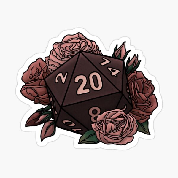 Rose D20 (Pink) Sticker