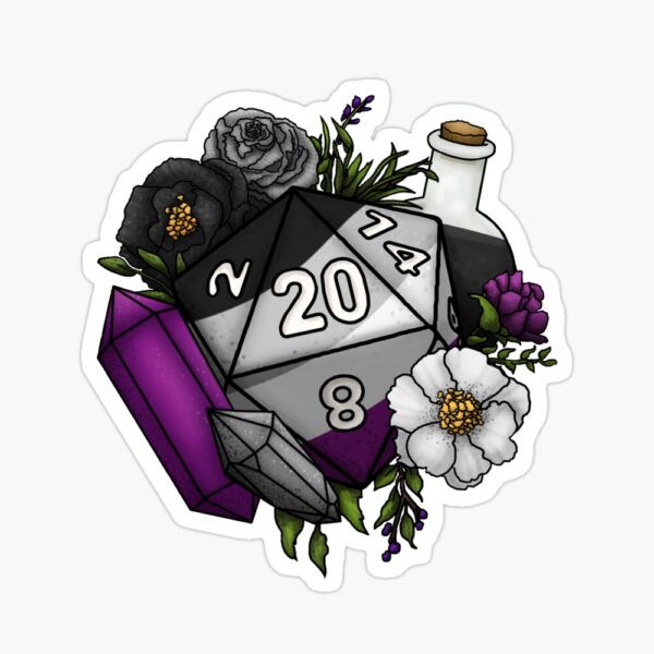 Asexual Pride D20 Sticker