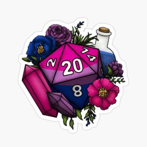 Bisexual Pride D20 Sticker