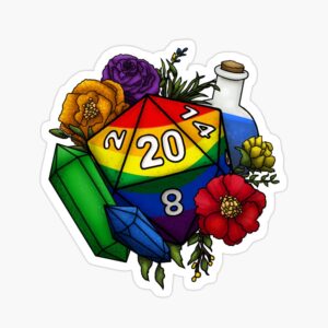 Rainbow Pride D20 Sticker