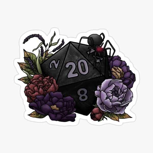 Drow D20 Sticker