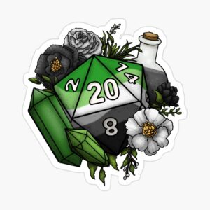 Aromantic Pride D20 Sticker