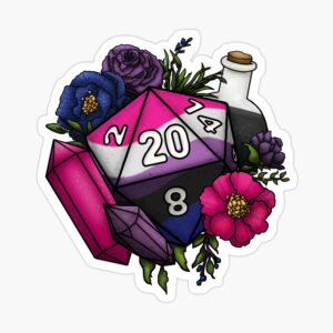 Genderfluid Pride D20 Sticker