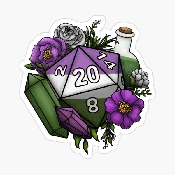 Genderqueer Pride D20 Sticker