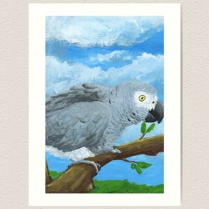 African Grey Parrot Art Print