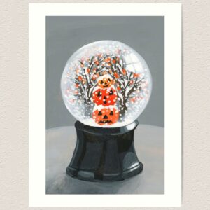 Spooky Snowglobe Art Print
