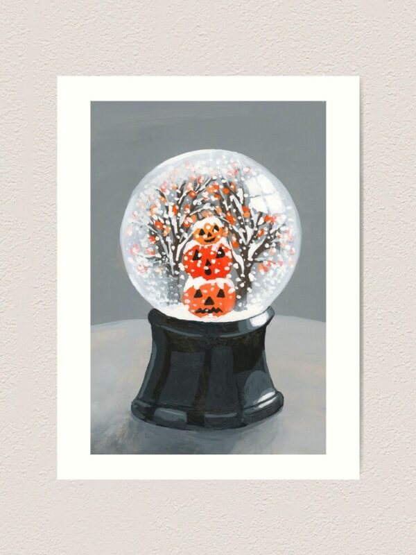 Spooky Snowglobe Art Print