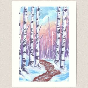 Winter Birch Forest Art Print